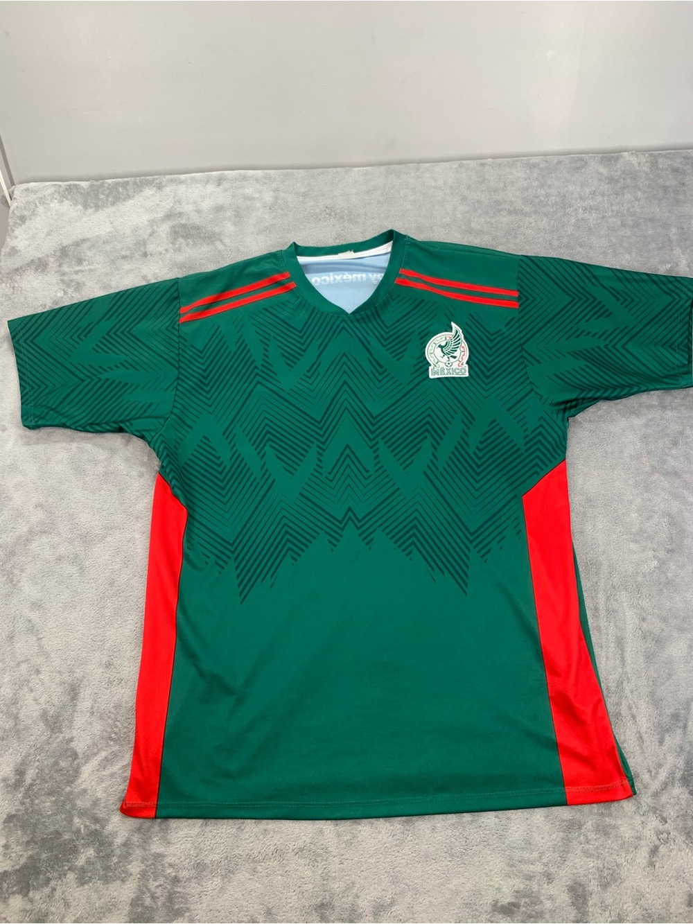 Mexico Green Performance Soccer Jersey with Red Accents size large